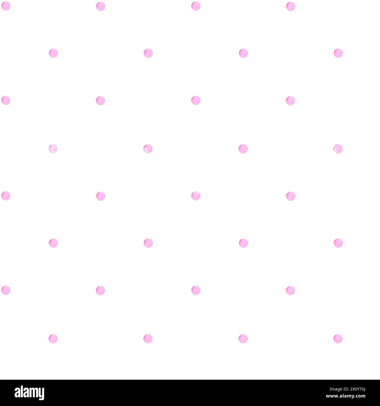 Puntini Polka su sfondo bianco. Motivo senza cuciture. Festa per bambini, baby shower, compleanno. Design semplice per carta da parati, cartoline, carta da imballaggio, stato Foto Stock