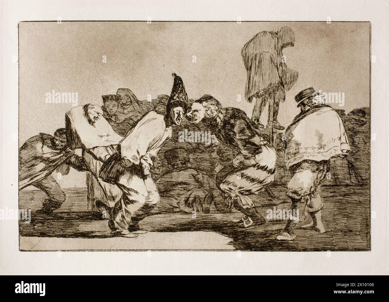 Los disparates (le follie), noto anche come Proverbios (Proverbi) o Sueños (sogni), è una serie di stampe in acquatinta e acquatinta, con ritocco in punta di secco e incisione, create dal pittore e incisore spagnolo Francisco Goya tra il 1815 e il 1823 Foto Stock