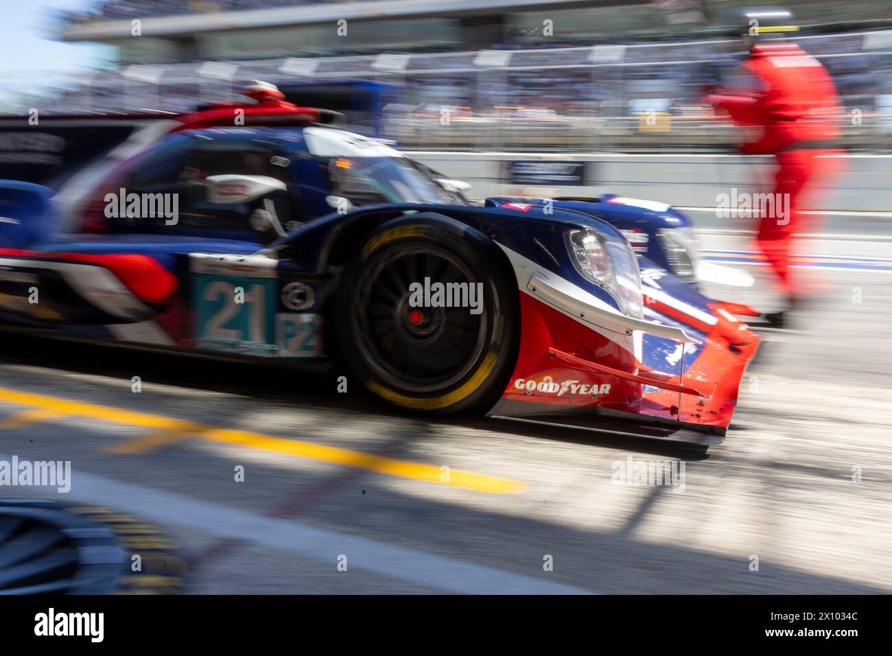 MONTMELO, SPAGNA, 14 APRILE 2024, #21 UNITED AUTOSPORTS (GBR) ORECA 07 – GIBSON (LMP2 PRO/AM) DANIEL SCHNEIDER (BRA) / ANDREW MEYRICK (GBR) / OLIVER JARVIS (GBR) DURANTE LA 4 ORE DI BARCELLONA, PRIMA GARA DELLA SERIE EUROPEA LE MANS 2024 SUL CIRCUITO DI BARCELLONA-CATALUNYA, MONTMELO (ESP), 14 APRILE 2024 - foto Laurent Cartalade/MPS Agency Credit MPS Agency/Alamy Live News Foto Stock