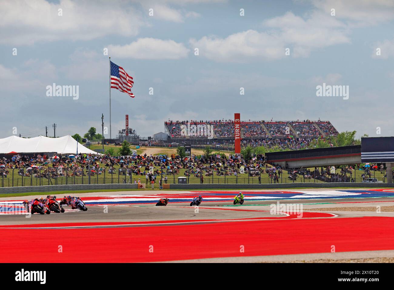 14 aprile 2024; Circuit of the Americas, Austin, Texas, USA; 2024 MotoGP Red Bull Grand Prix of the Americas Race Day; numero 89 pilota prima Pramac Racing Jorge Martin durante la gara sul Circuit of Americas MotoGP Foto Stock