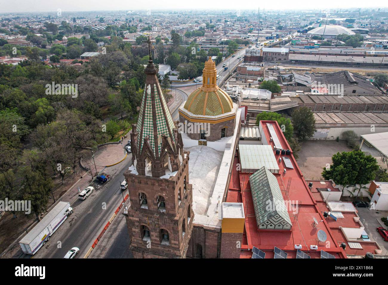 Vista aerea della città di San Luis Potosí nello stato di San Luis Potosí Messico. (Foto di Luis Gutierrez/ Norte Photo) Vista aerea de San Luis Potosí ciudad en el estado San Luis Potosí Messico. (Foto di Luis Gutierrez/Norte Photo) Foto Stock