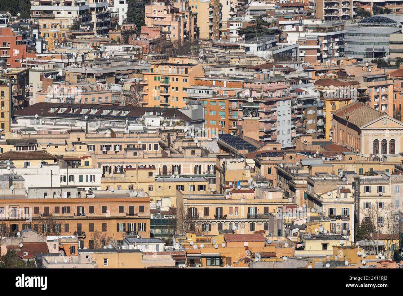 Il paesaggio urbano del centro di Roma. Patrimonio mondiale. Strade, facciate. Italia Foto Stock