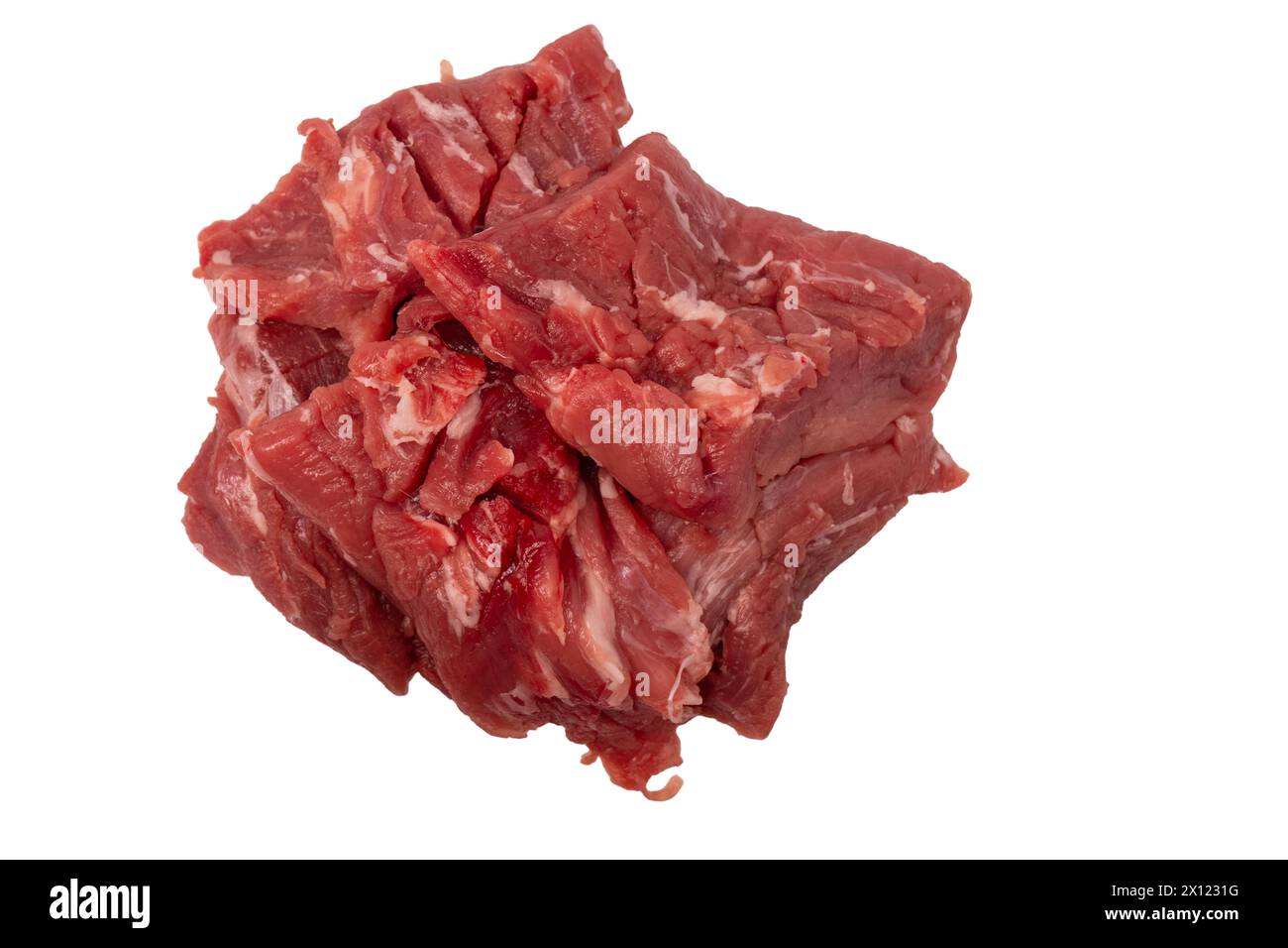 Filetto di maiale crudo isolato su fondo bianco. Carni fresche. Foto Stock