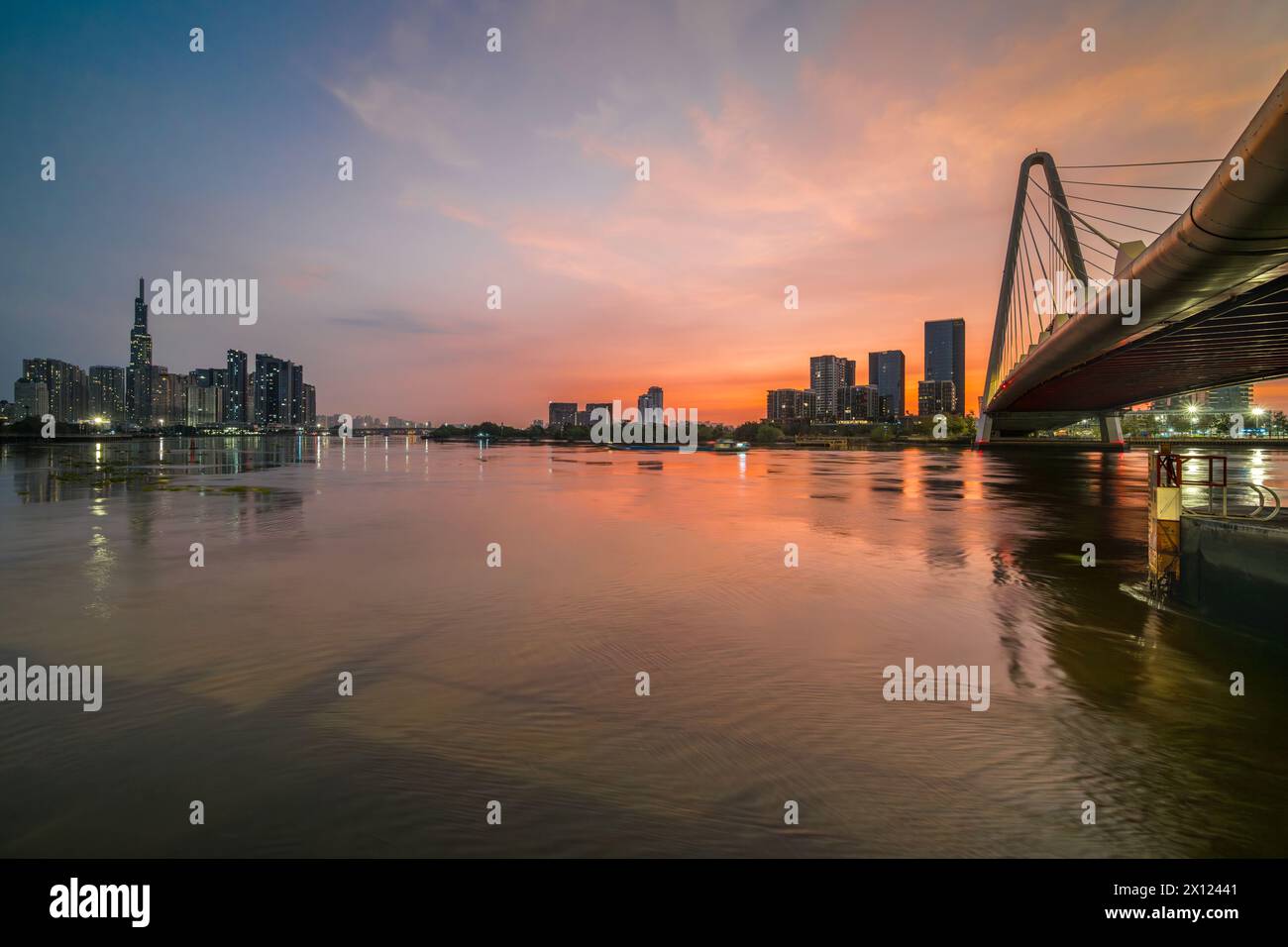 23 agosto 2023: Panorama del distretto 1, ho chi Minh City la mattina presto Foto Stock