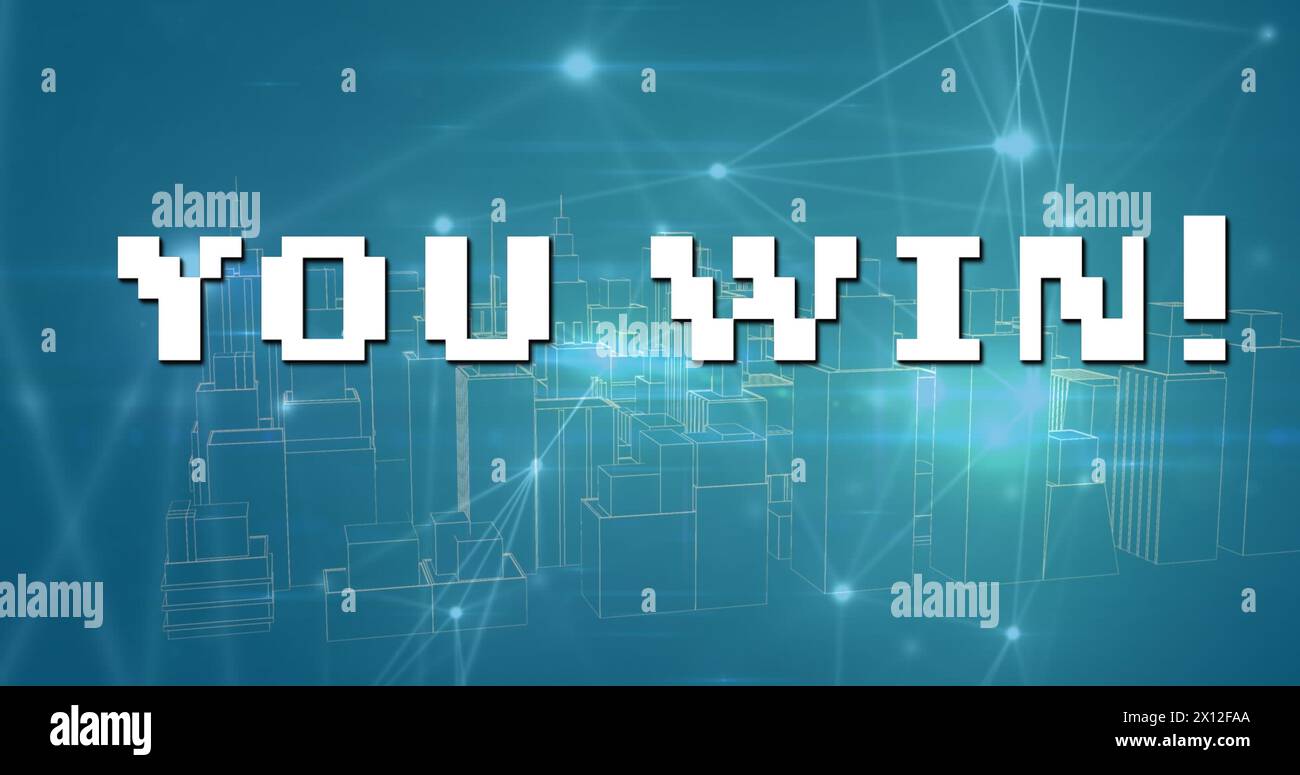 L'immagine di te conquista la città metaversa e lo sfondo verde Foto Stock