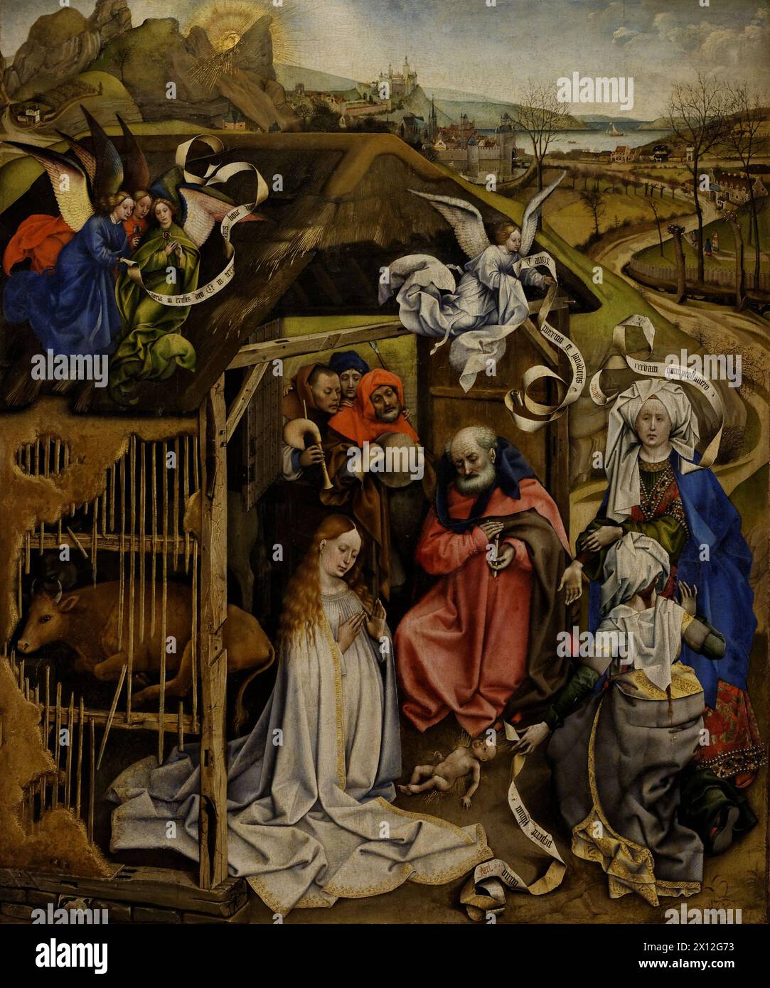 Natività, c. 1420. Musée des Beaux-Arts de Dijon Robert Campin Foto Stock