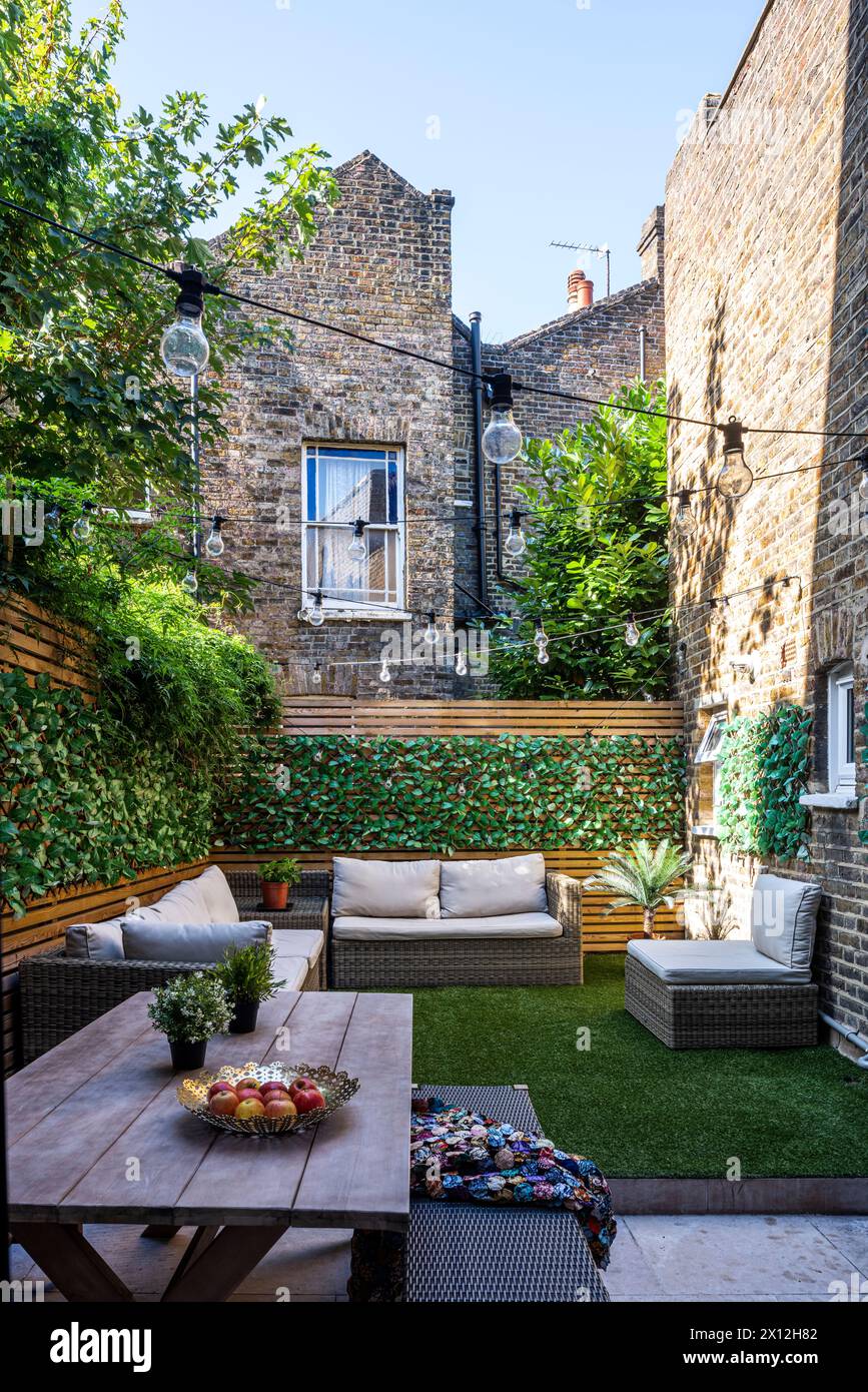 Utilizzo di spazi esterni, London Flat, Regno Unito Foto Stock
