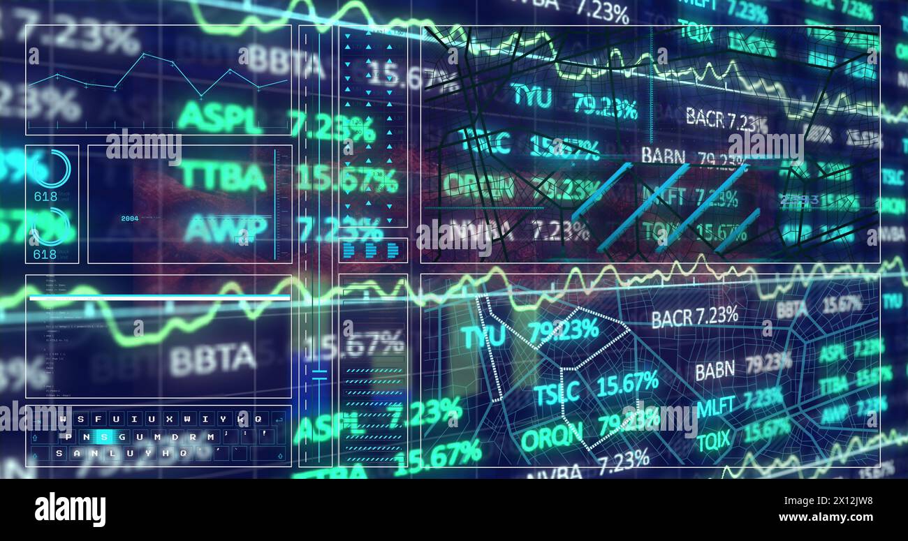 Immagine della scacchiera sopra il grafico, i cerchi di carico, il modello di navigazione e le linee Foto Stock