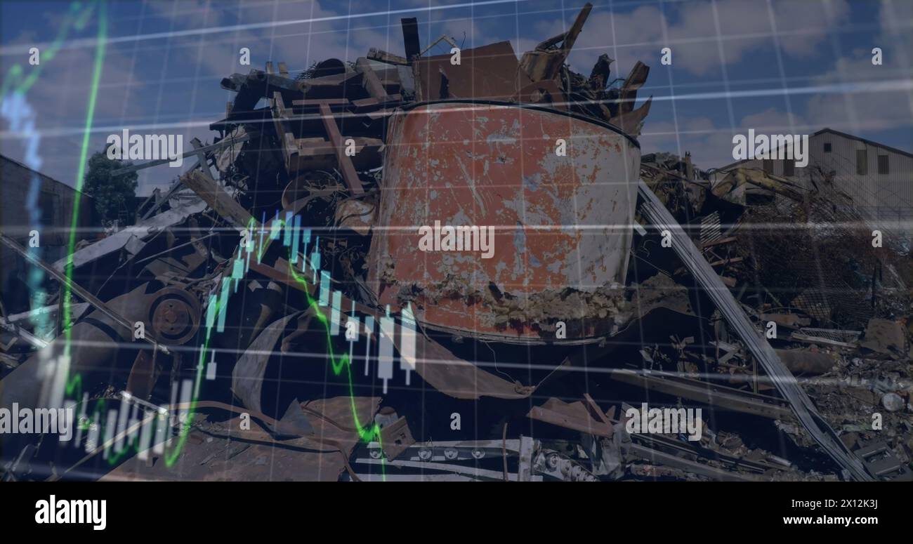 Immagine dell'elaborazione dei dati tramite discarica Foto Stock