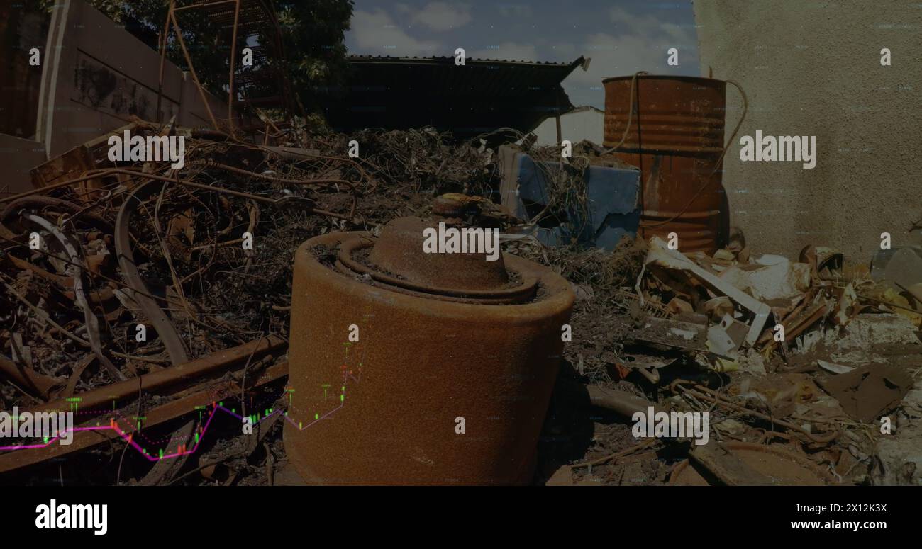 Immagine dell'elaborazione dei dati tramite discarica Foto Stock