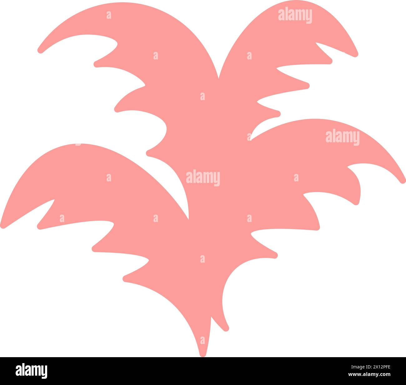 Foglia di rosa, silhouette erbario. Brillante illustrazione in stile autunnale con fogliame di stagione. Semplice vettore cartoon disegnato a mano isolato su sfondo bianco Illustrazione Vettoriale