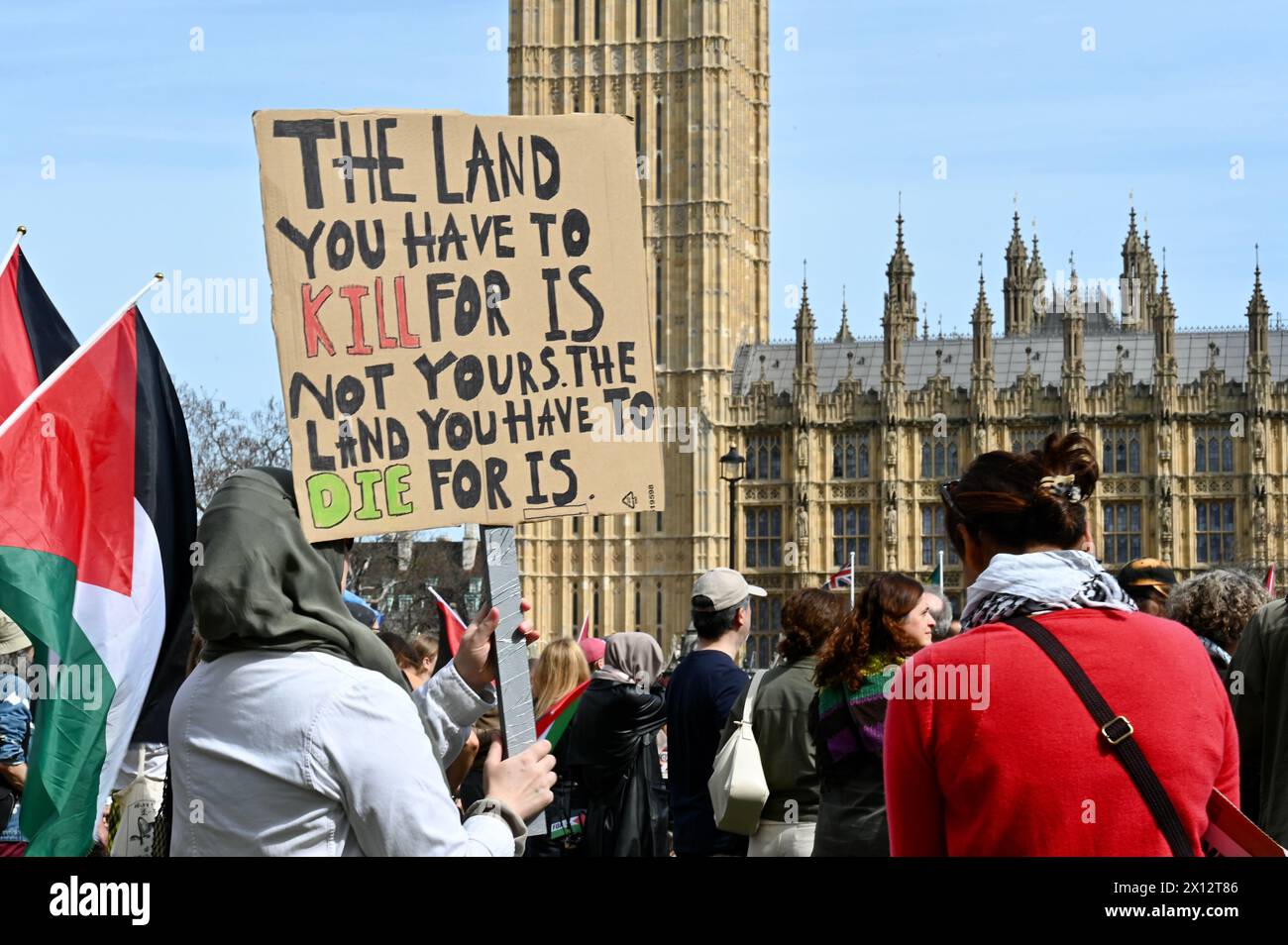 Freedom for Palestine March and Rally, Westminster, Londra, Regno Unito Foto Stock