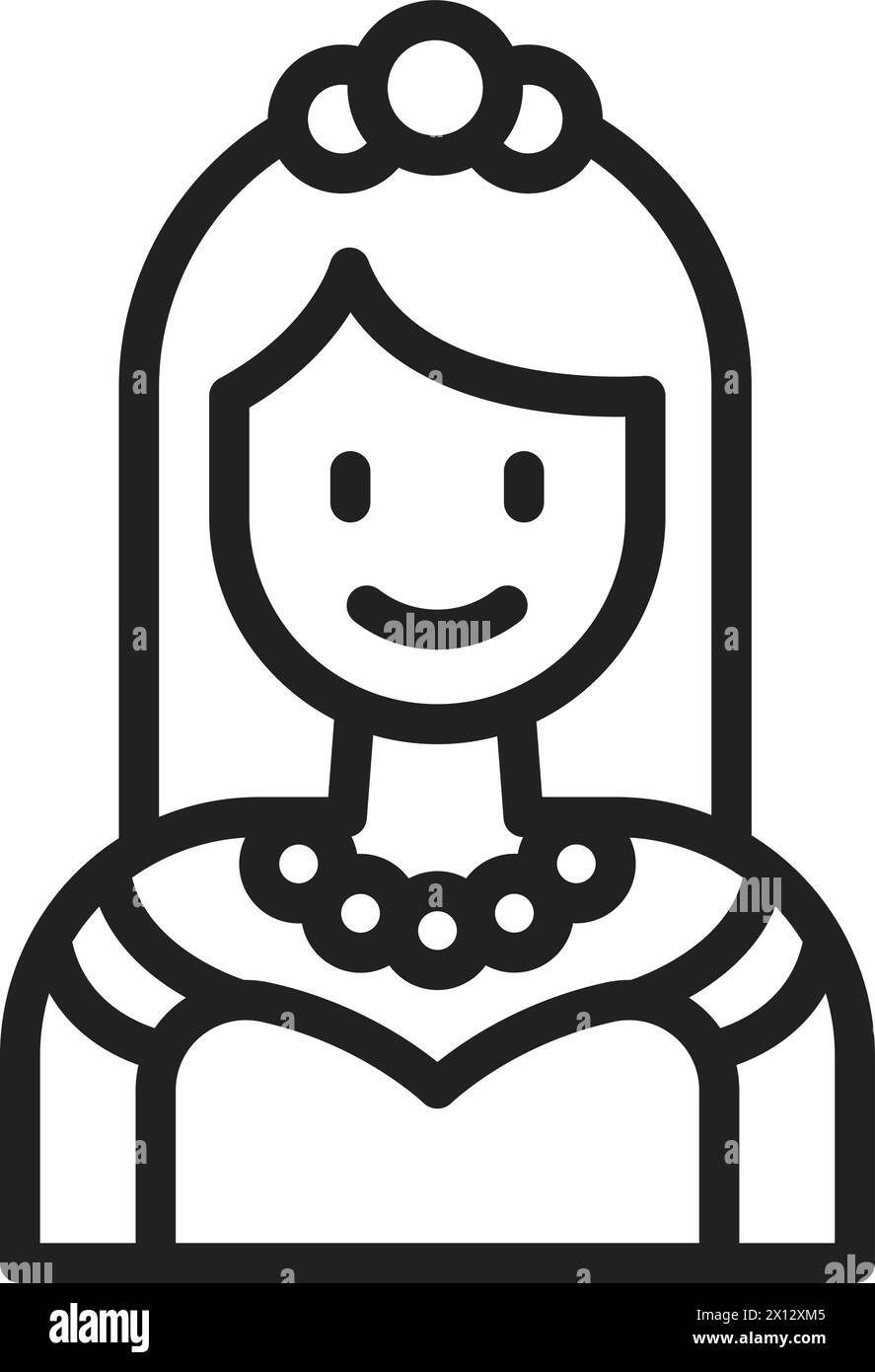 Immagine vettoriale dell'icona Principessa. Adatto per applicazioni mobili applicazioni Web e supporti di stampa. Illustrazione Vettoriale