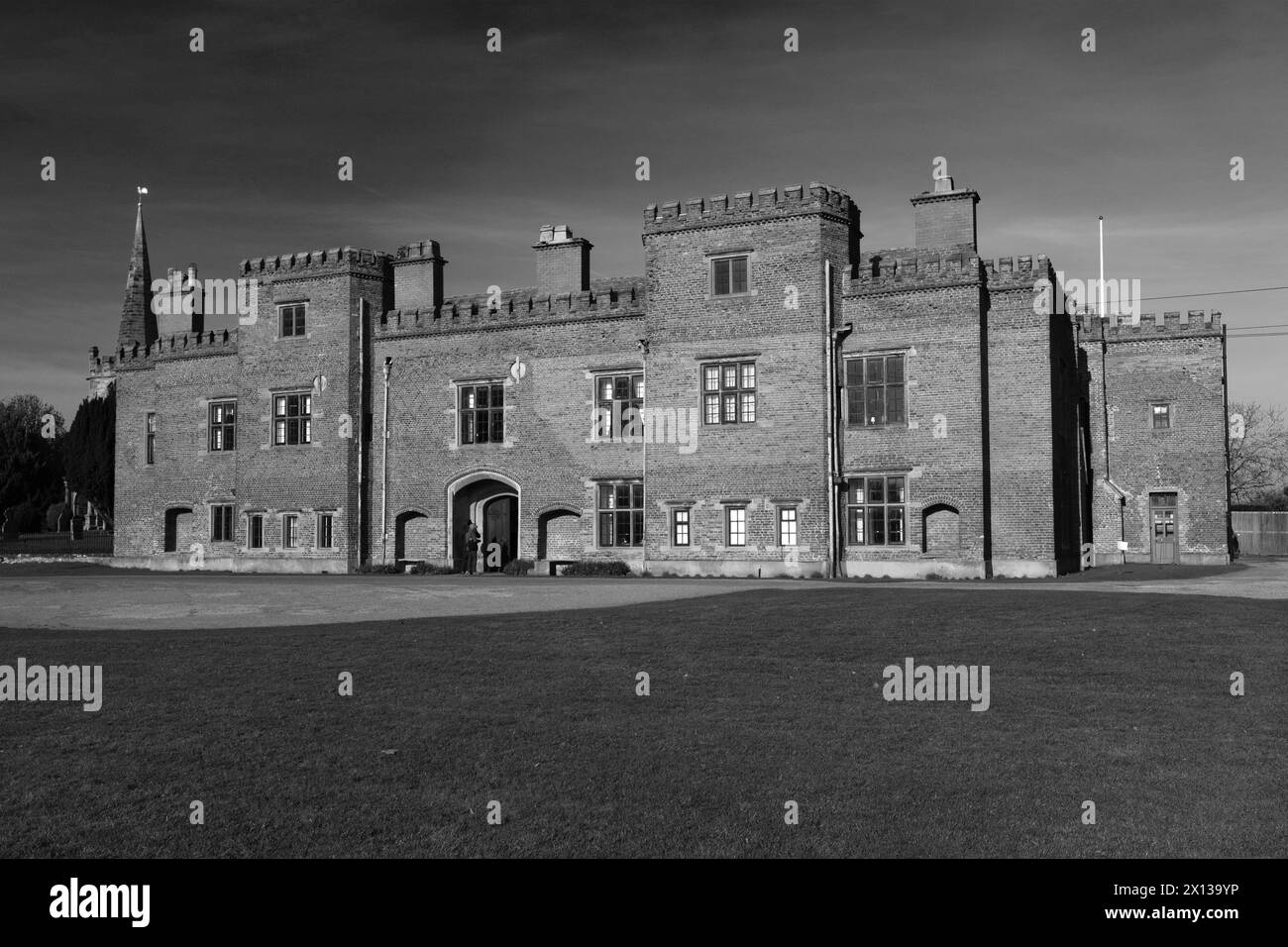 Vista sulla Holme Pierrepont Hall, Nottinghamshire, Inghilterra, Regno Unito Foto Stock