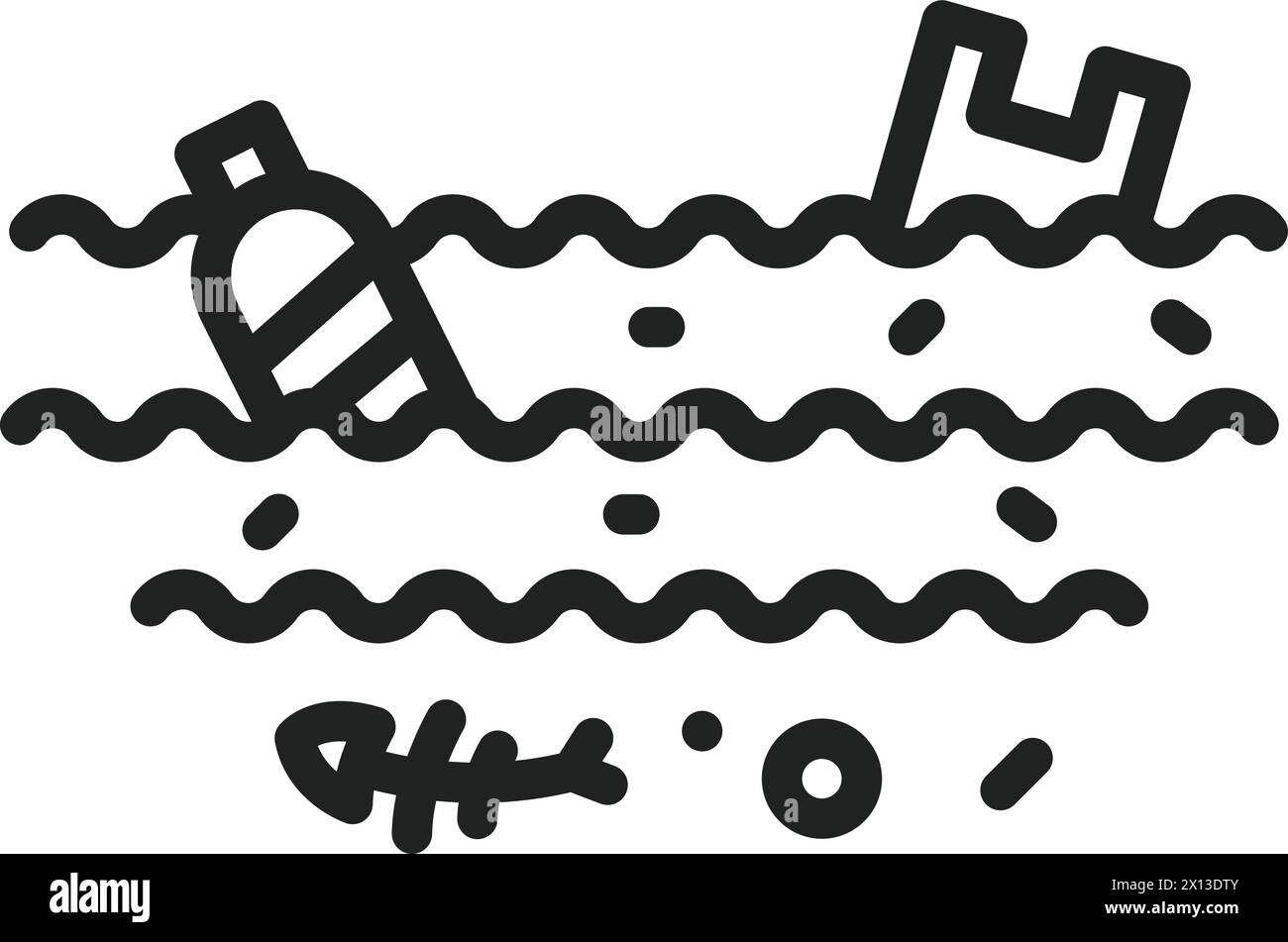Immagine vettoriale icona inquinamento acqua. Illustrazione Vettoriale