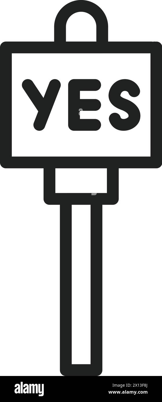 Sì immagine vettoriale dell'icona banner. Illustrazione Vettoriale