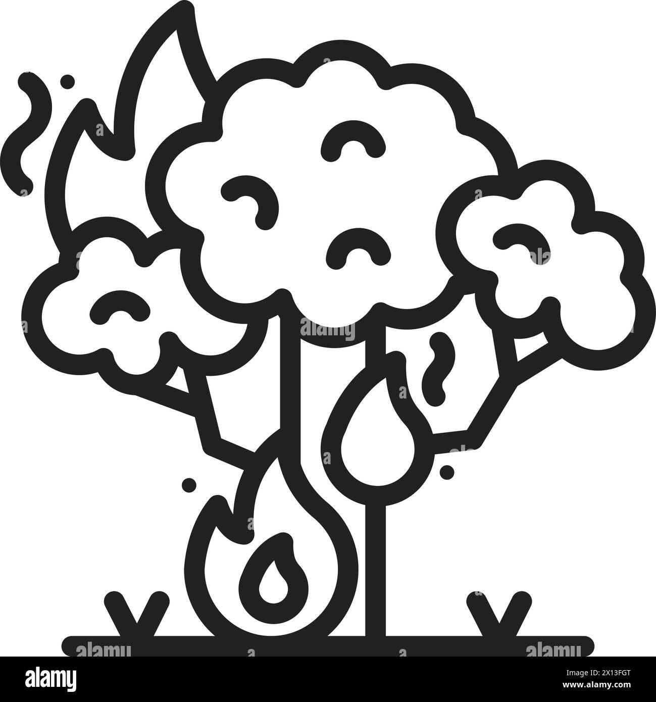 Immagine vettoriale dell'icona Wildfire. Illustrazione Vettoriale