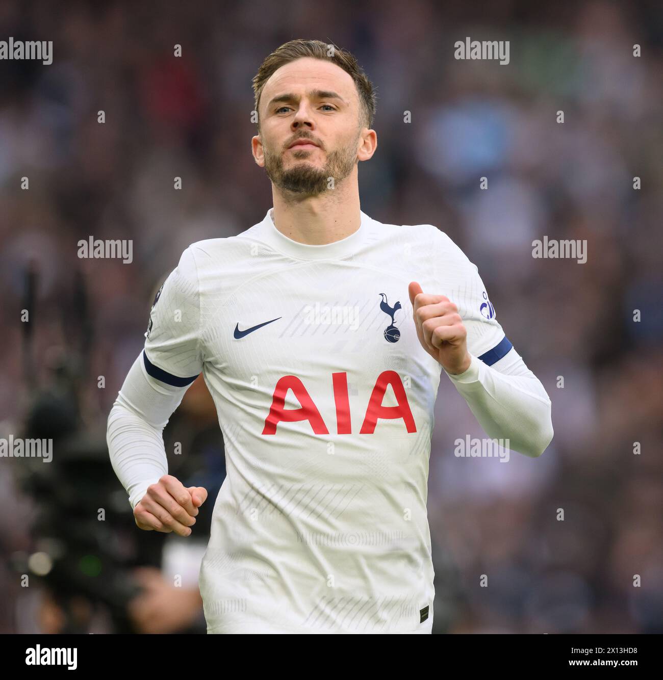 7 aprile 2024 - Tottenham Hotspur V Nottingham Forest - Premier League - Tottenham Hotspur Stadium. James Maddison in azione. Foto : Mark Pain / Alamy Live News Foto Stock