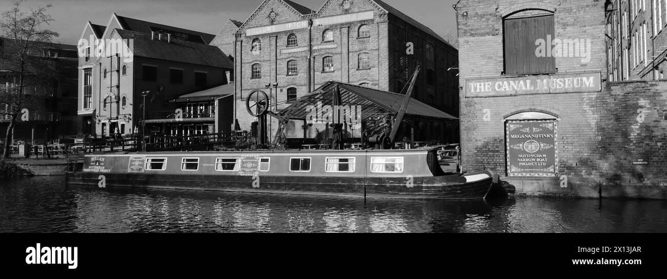 Nottingham e Beeston Canal, Castle Wharf, Waterfront area della città di Nottingham, Nottinghamshire, Inghilterra, Regno Unito Foto Stock