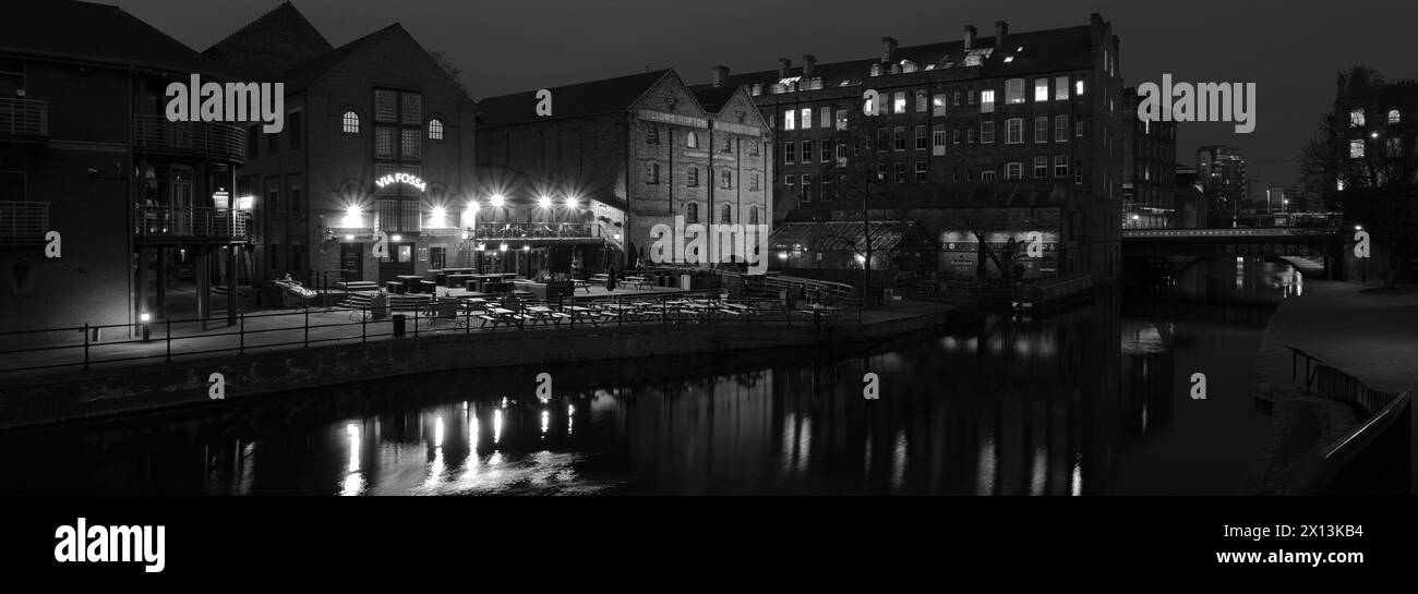 Nottingham e Beeston Canal, Castle Wharf, Waterfront area della città di Nottingham, Nottinghamshire, Inghilterra, Regno Unito Foto Stock