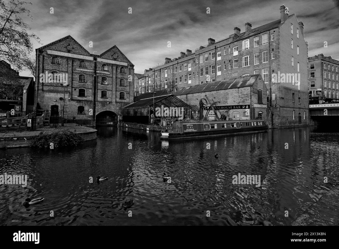 Nottingham e Beeston Canal, Castle Wharf, Waterfront area della città di Nottingham, Nottinghamshire, Inghilterra, Regno Unito Foto Stock