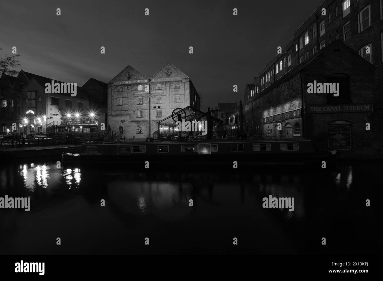 Nottingham e Beeston Canal, Castle Wharf, Waterfront area della città di Nottingham, Nottinghamshire, Inghilterra, Regno Unito Foto Stock