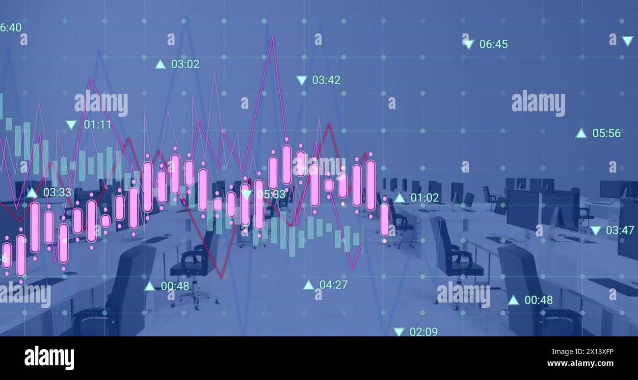 La costa di una grande città, con l'elaborazione dei dati che avviene su una rete di rete Foto Stock
