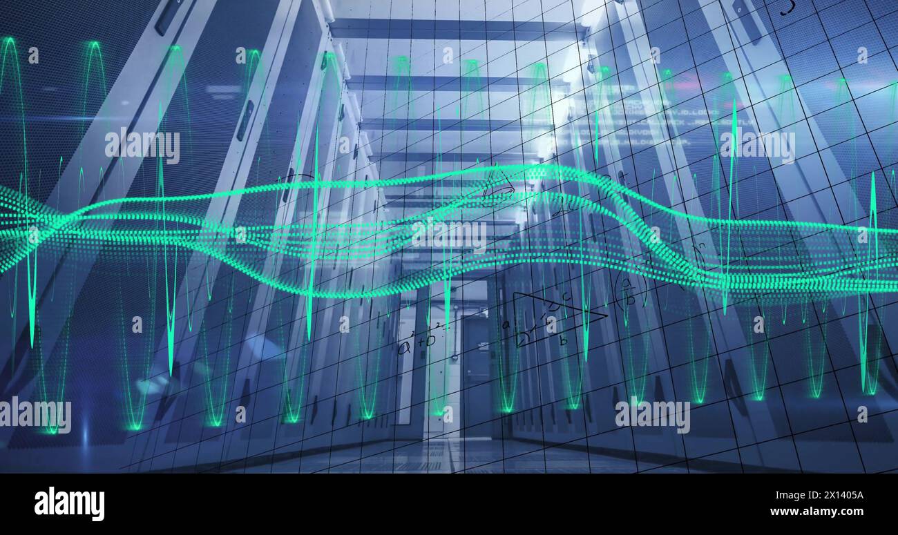 Immagine dell'elaborazione dei dati su server di computer Foto Stock