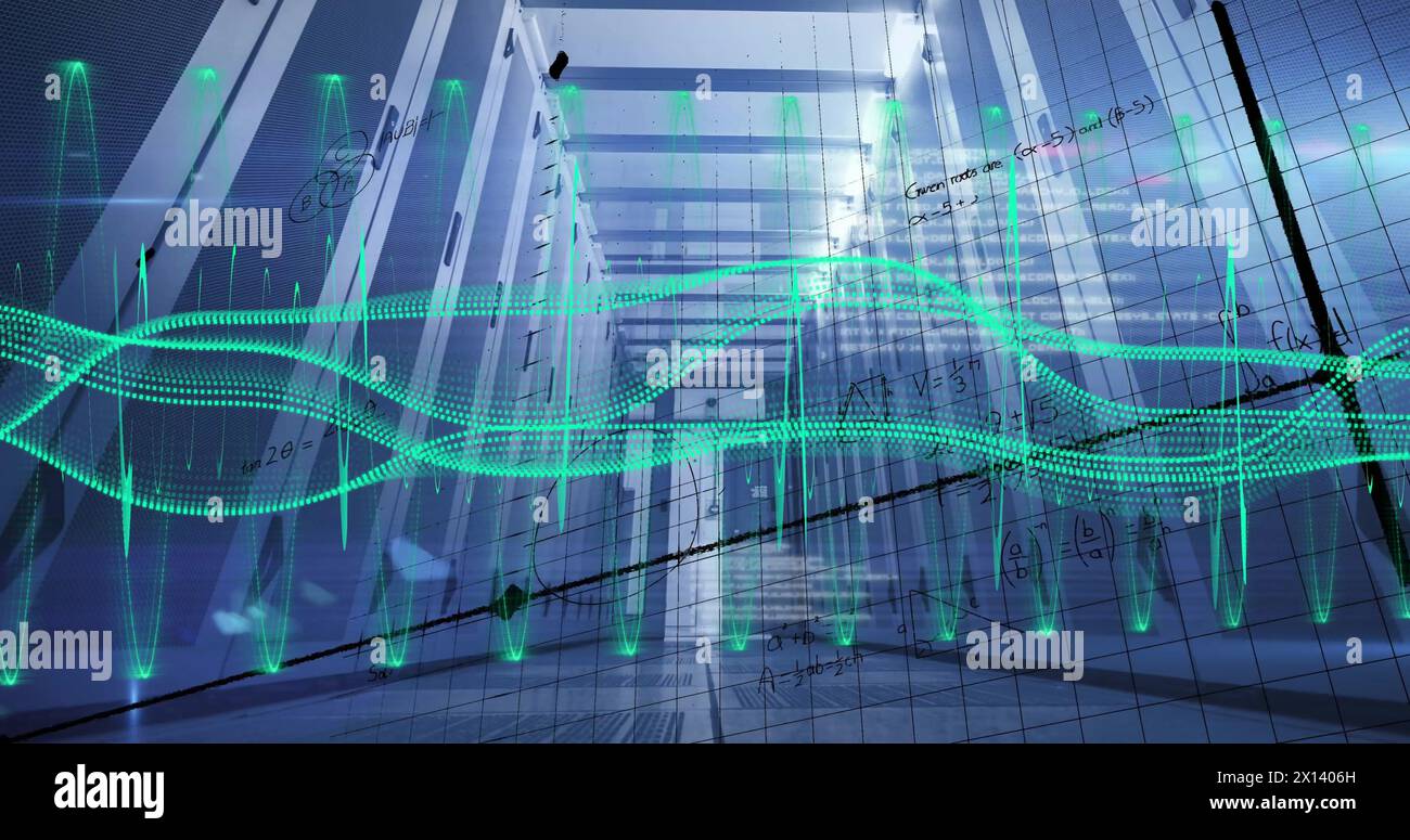 Immagine dell'elaborazione dei dati su server di computer Foto Stock