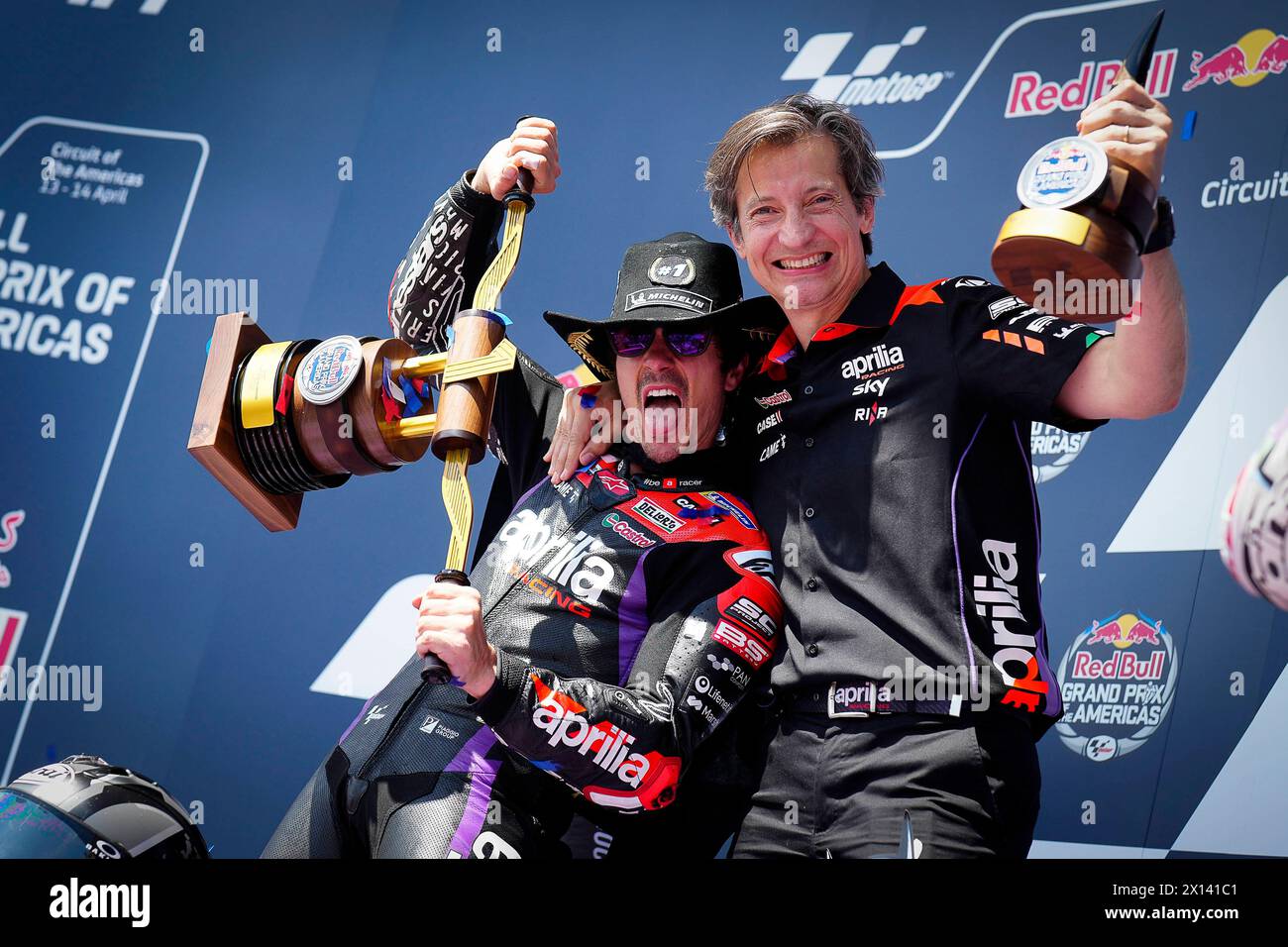 Austin, Stati Uniti. 14 aprile 2024. Gare del MotoGP Red Bull Grand Prix di Las Americas al Las Americas Circuit, Austin, Texas, 14 aprile 2024 nella foto: Maverick Viñales Carreras del Gran Premio de Las Americas en el circuito de Las Americas, Austin, Texas. 14 de Abril de 2024 POOL/ MotoGP.com/Cordon Press Images sarà solo per uso editoriale. Credito obbligatorio: © motogp.com credito: CORDON PRESS/Alamy Live News Foto Stock