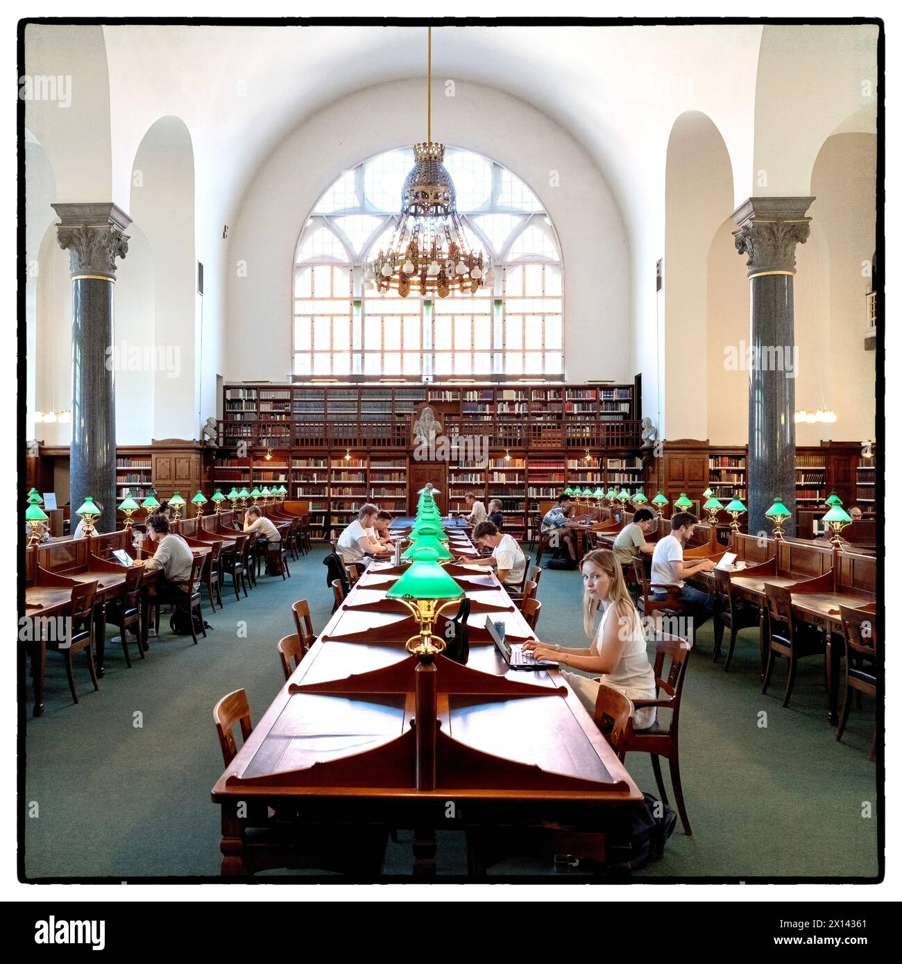 DET Kongelige Bibliotek a Copenaghen in Danimarca. È la biblioteca nazionale della Danimarca e la più grande biblioteca del Nord Europa. Foto della vecchia R Foto Stock