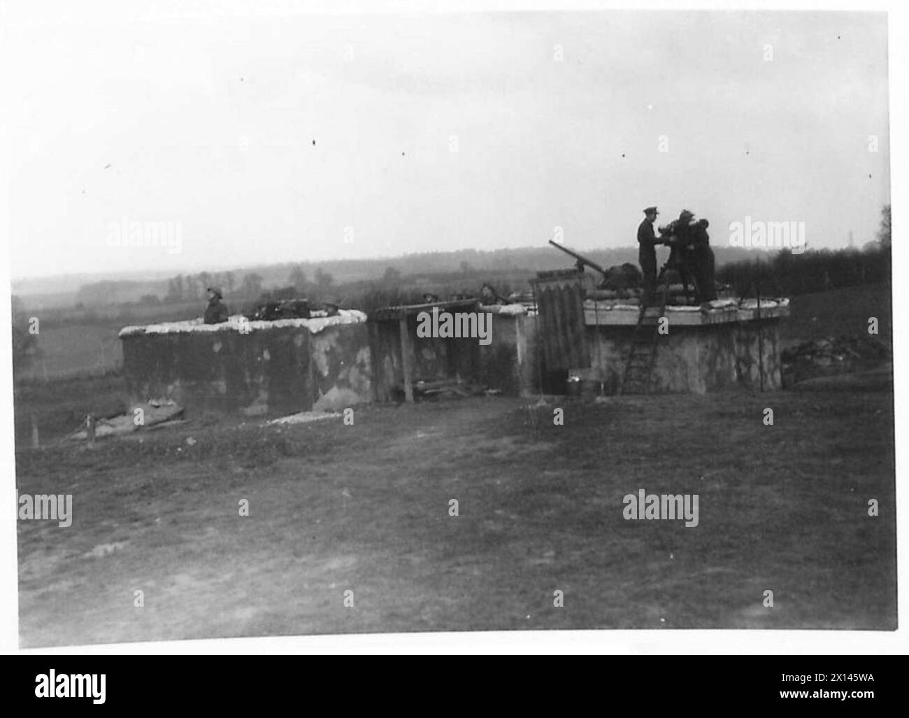 La 207th Anti-Aircraft Battery opera sotto il comando dell'esercito britannico, fornendo supporto alla difesa aerea. Foto Stock