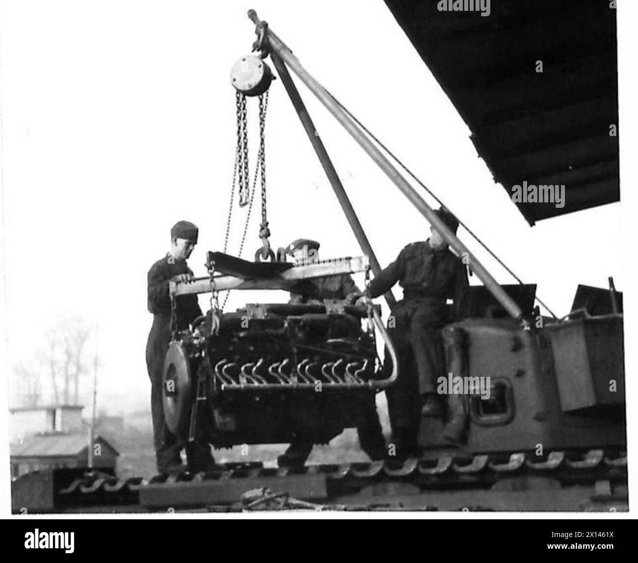 Fotografia che mostra le attrezzature di Atherton Jib utilizzate dall'esercito britannico per operazioni di sollevamento e costruzione. Foto Stock