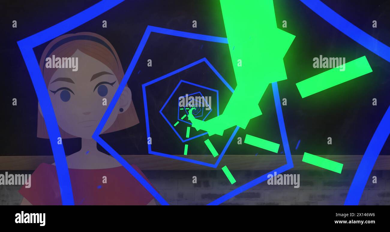 Immagine dell'icona dell'insegnante sulle forme Foto Stock