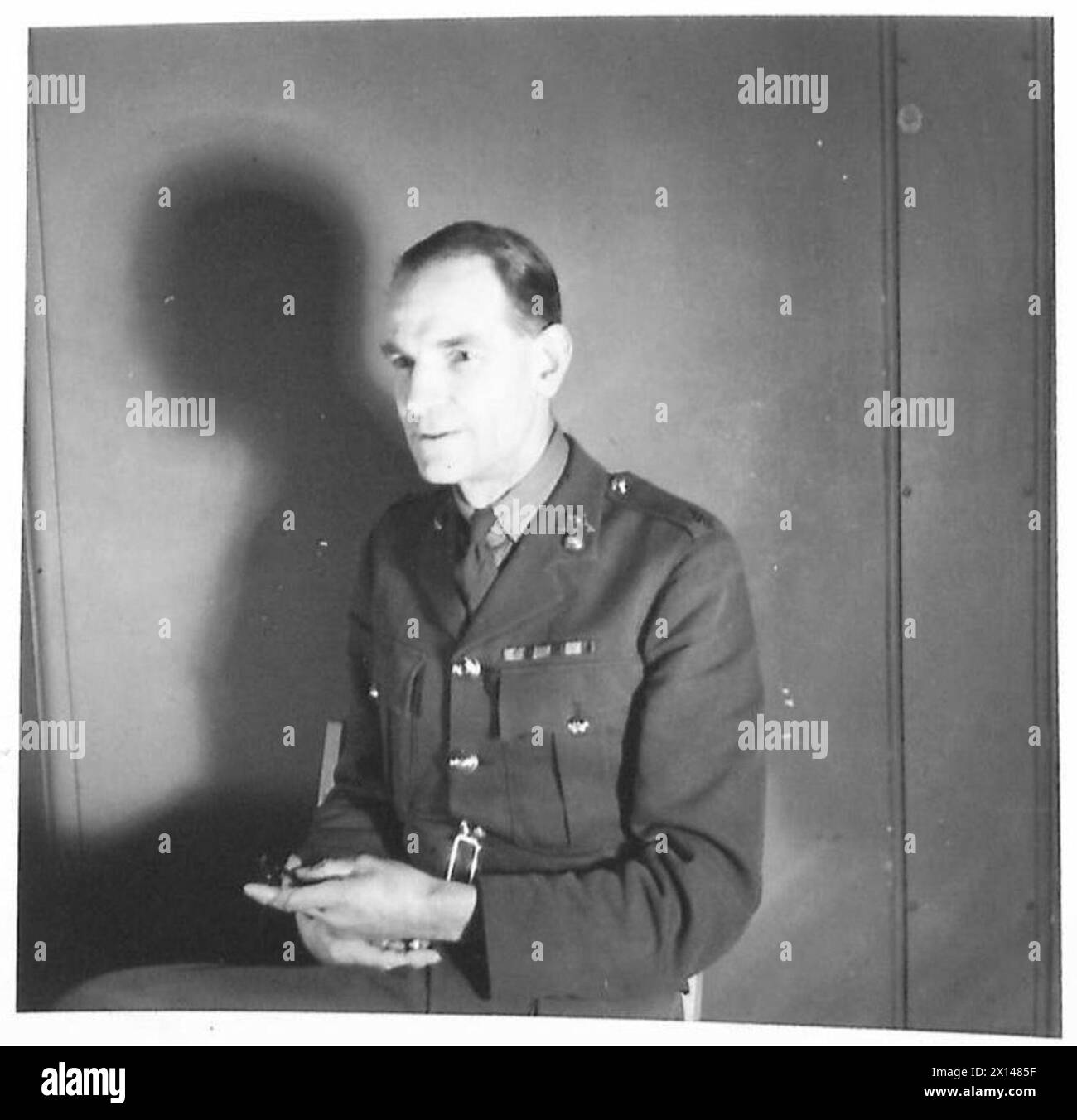 Ritratto del maggiore A.L. Lucas, M. I. (J.1.c.), ufficiale dell'esercito britannico. Foto Stock