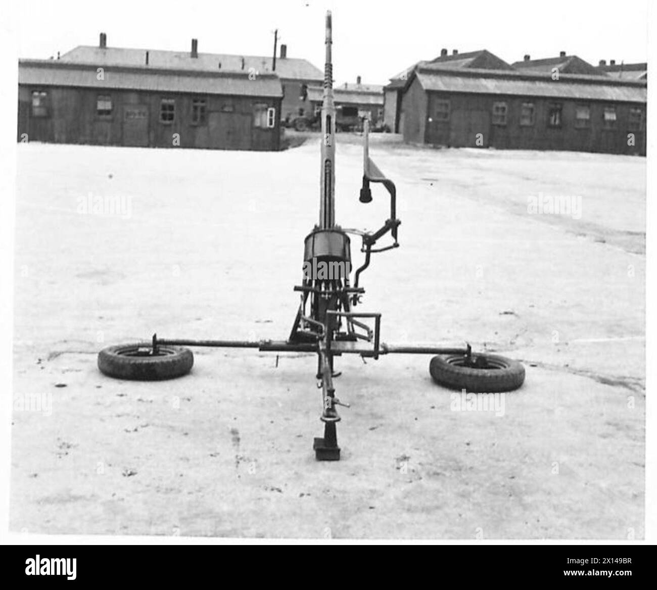 Un cannone antiaereo è esposto come parte dell'equipaggiamento utilizzato dalla Airborne Division dell'esercito britannico. Foto Stock