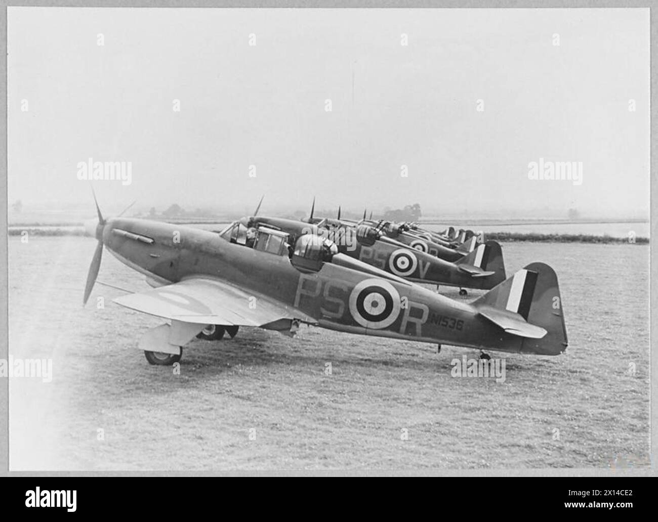 Gli aerei Boulton Paul Defiant del No. 264 Squadron operarono da Kirton a Lindsey, Lincolnshire, nell'agosto 1940 durante la Battaglia d'Inghilterra, parte della difesa aerea della RAF. Foto Stock