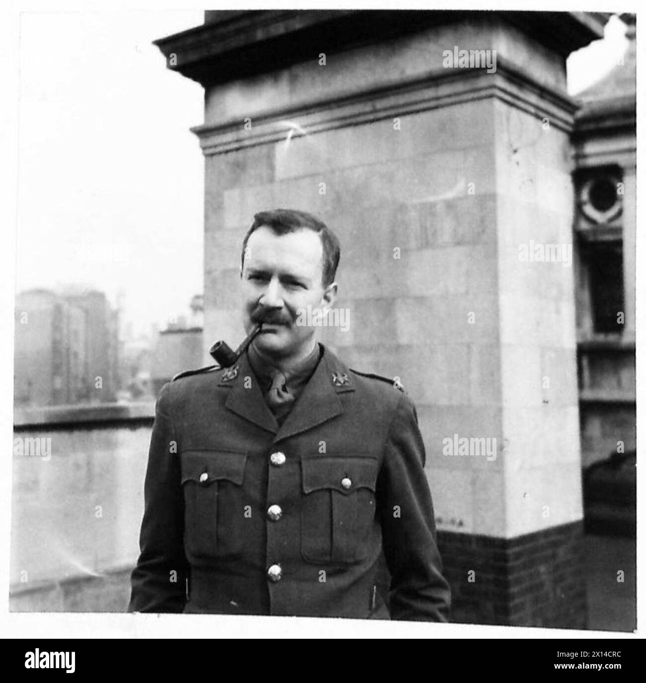 Ritratto del maggiore Birley di M.I.1.A, che rappresenta la leadership dell'esercito britannico e l'identificazione del personale durante le operazioni. Foto Stock