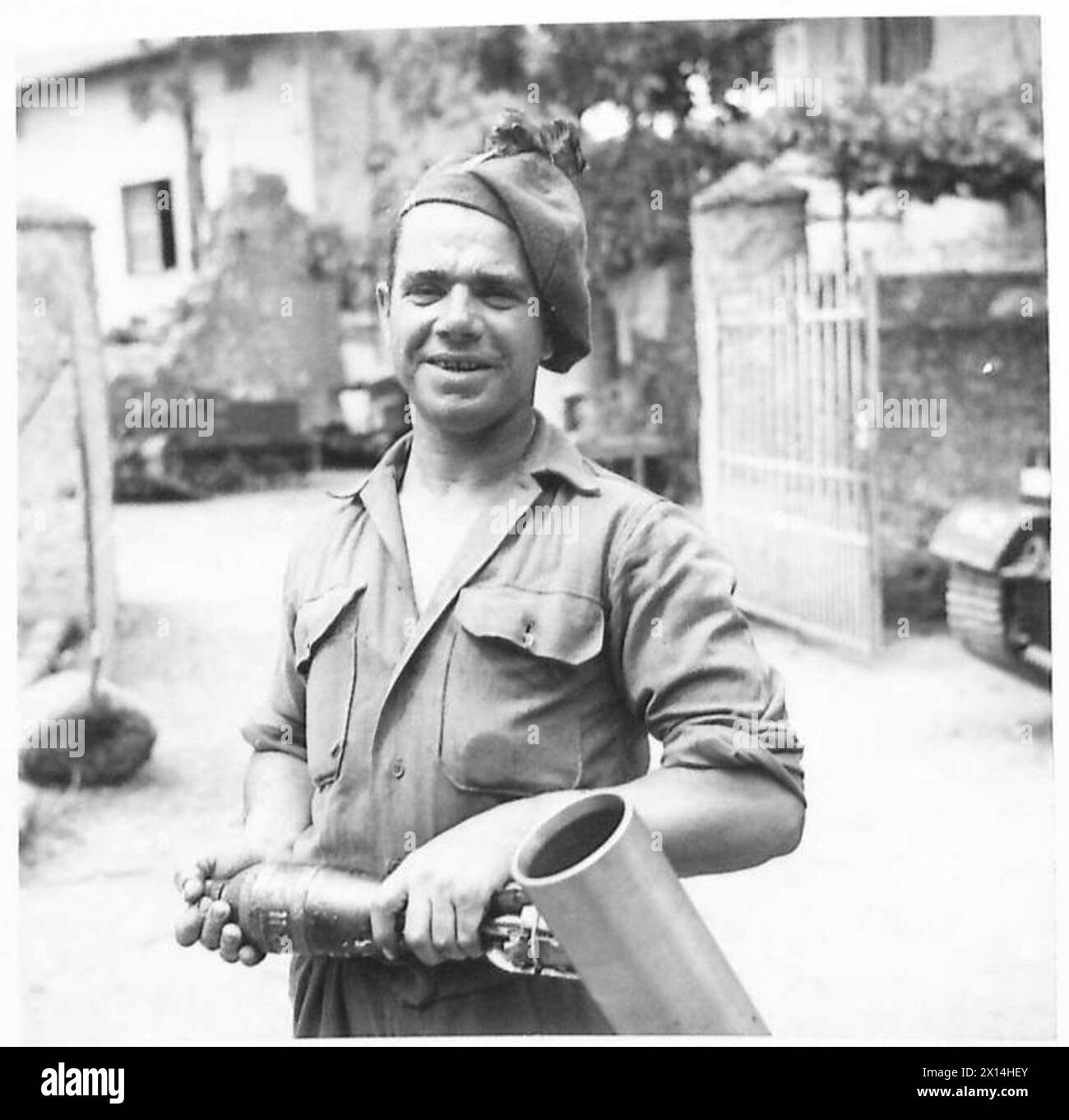 Il fuciliere William Stroud della 1st London Irish Rifles, 167 Brigade, servì con l'Ottava Armata in numerose battaglie, fu ferito ad Anzio ed entrò a Venezia con il suo battaglione. Foto Stock