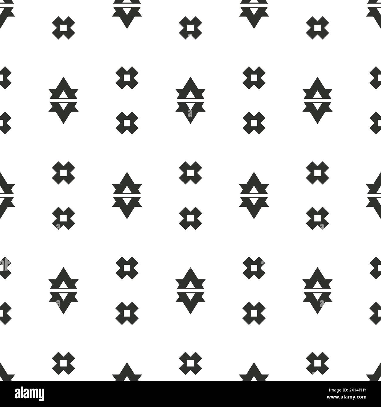 Trial Southwestern Navajo Folk Seamless Pattern Illustrazione Vettoriale