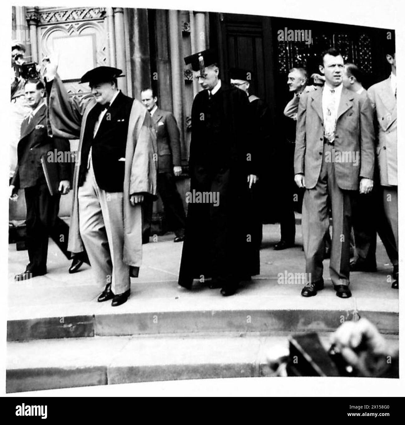 Il primo Ministro lascia il Sanders Theatre all'Università di Harvard dopo aver ricevuto una laurea ad honorem. Foto Stock