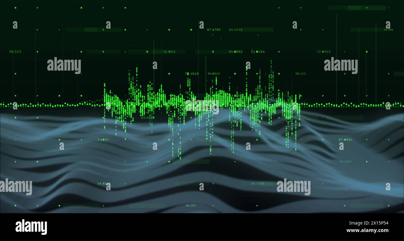 Immagine dell'elaborazione dei dati su linee Foto Stock