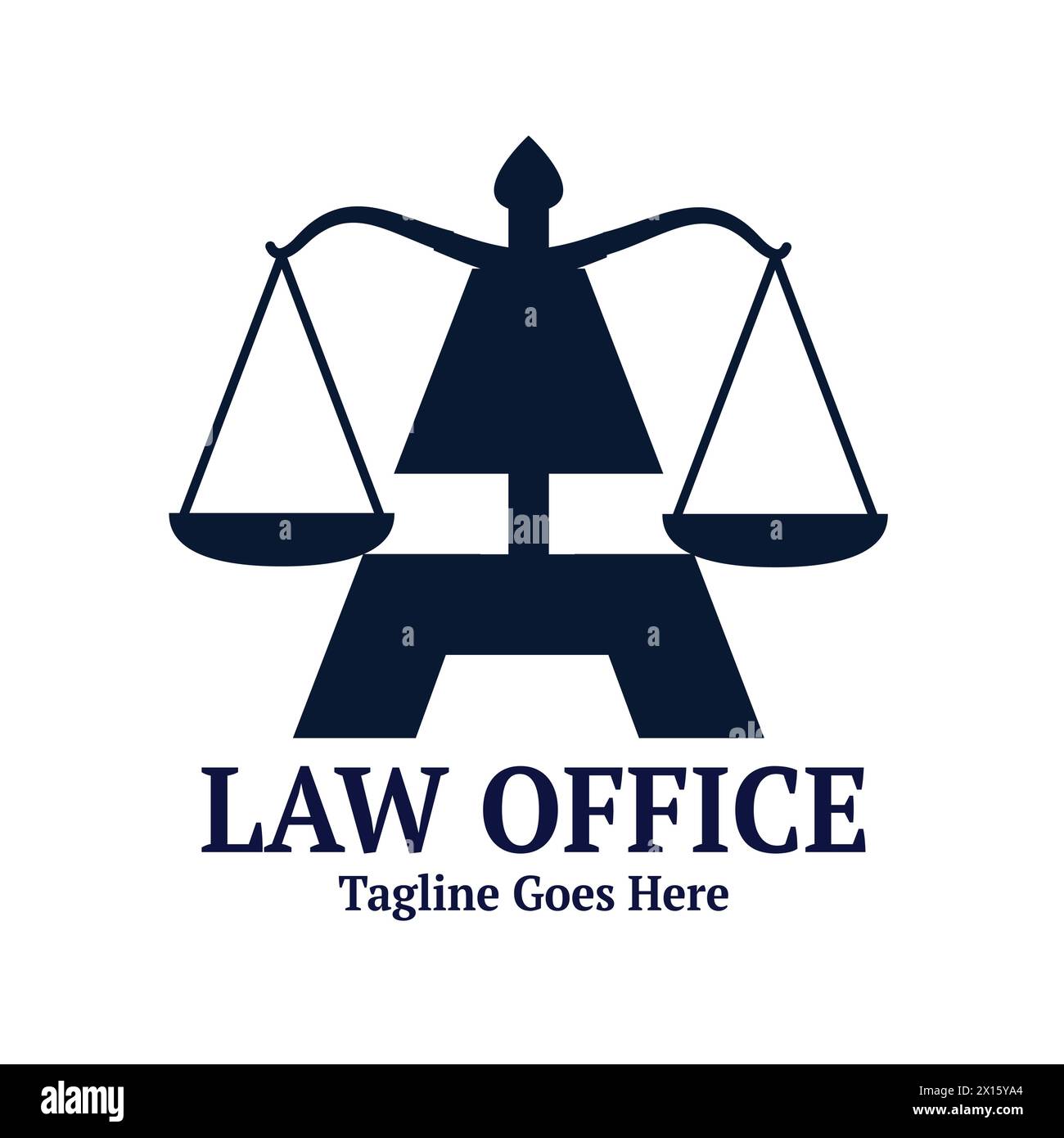 Un logo di uno studio legale con una A che sembra una scala Illustrazione Vettoriale