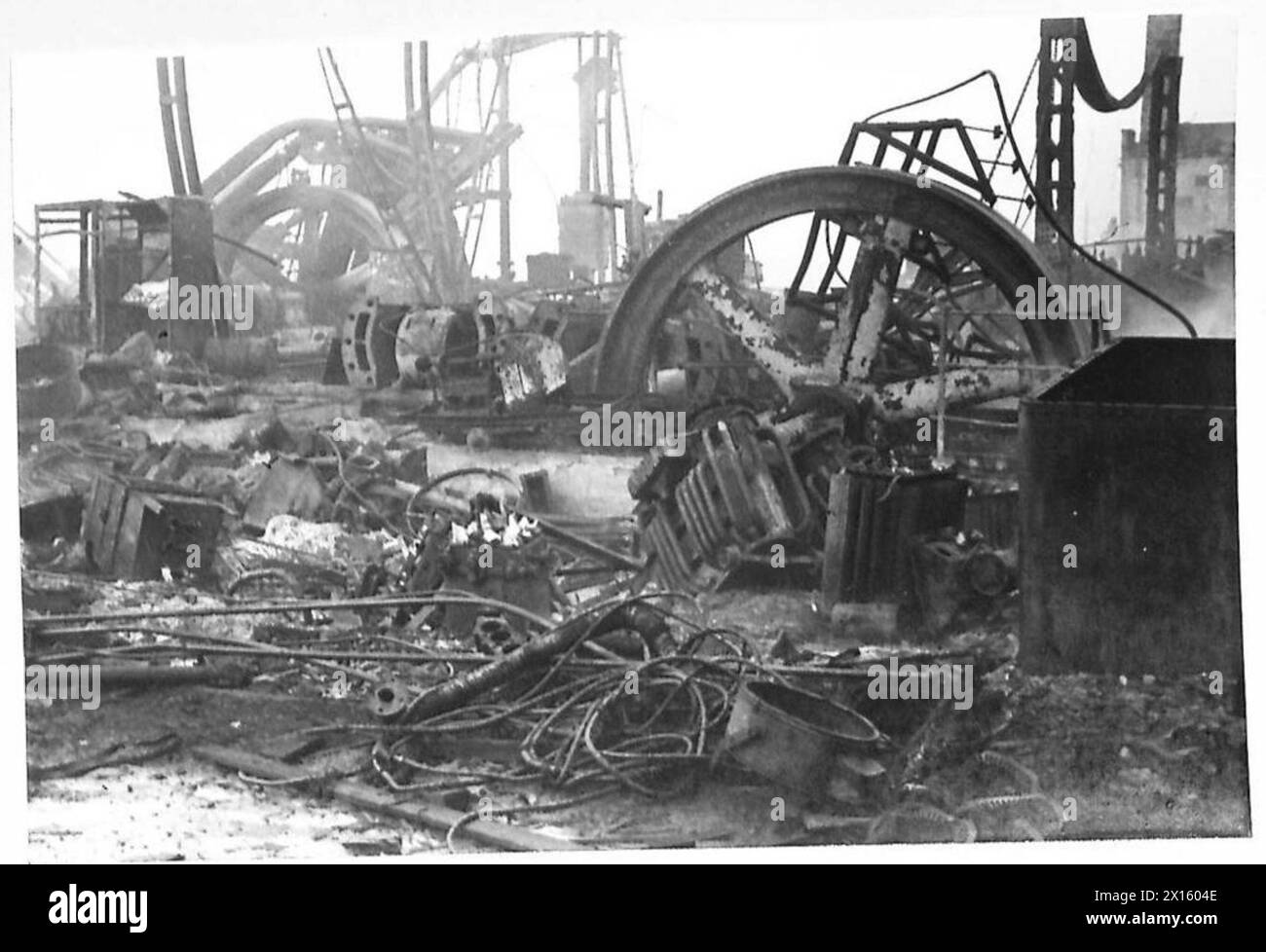 Una centrale mineraria è resa inoperativa a seguito di un raid dell'esercito britannico durante le operazioni a Spitzbergen. Foto Stock