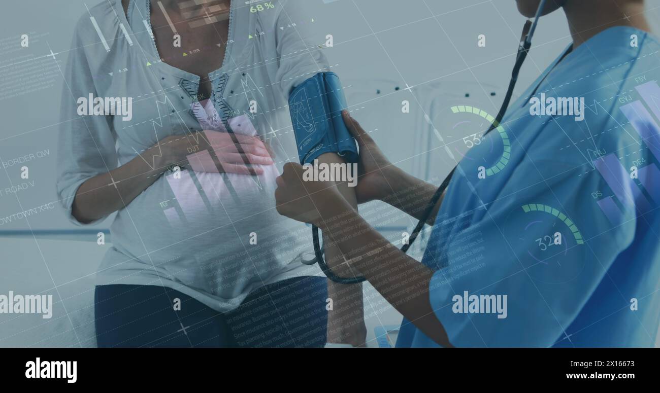 Immagine dell'elaborazione dei dati e delle statistiche su e e e glitch statistici Foto Stock