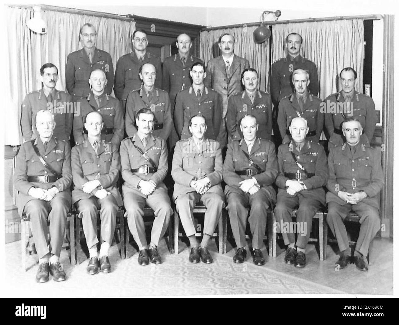 I direttori e i membri del British Army General staff Council sono fotografati, compresi alti ufficiali e consiglieri. Foto Stock