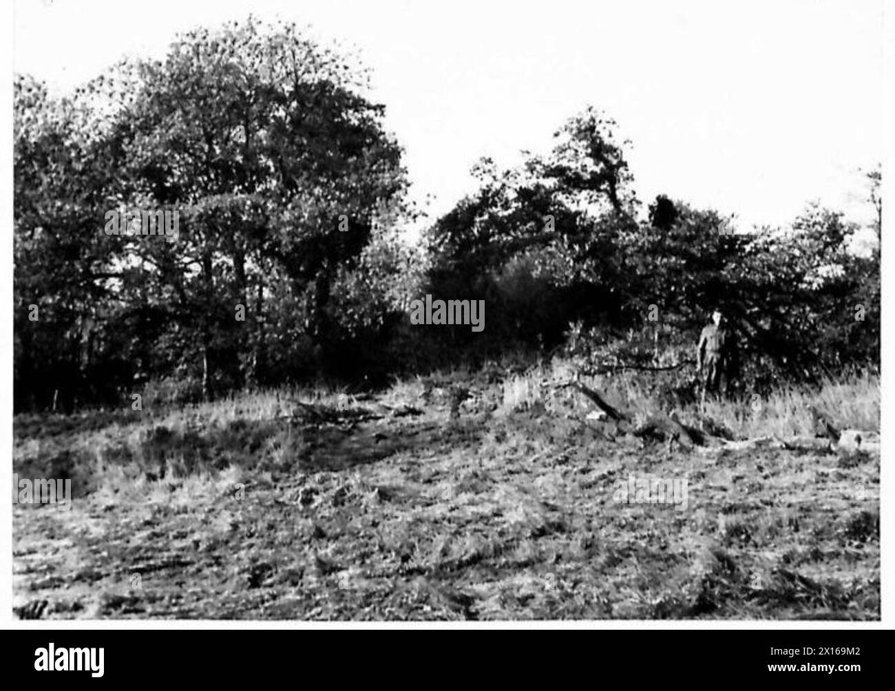 Il capitano G.V. Myer, GSO III, è coinvolto in attività mimetiche vicino a Kenley. Foto Stock