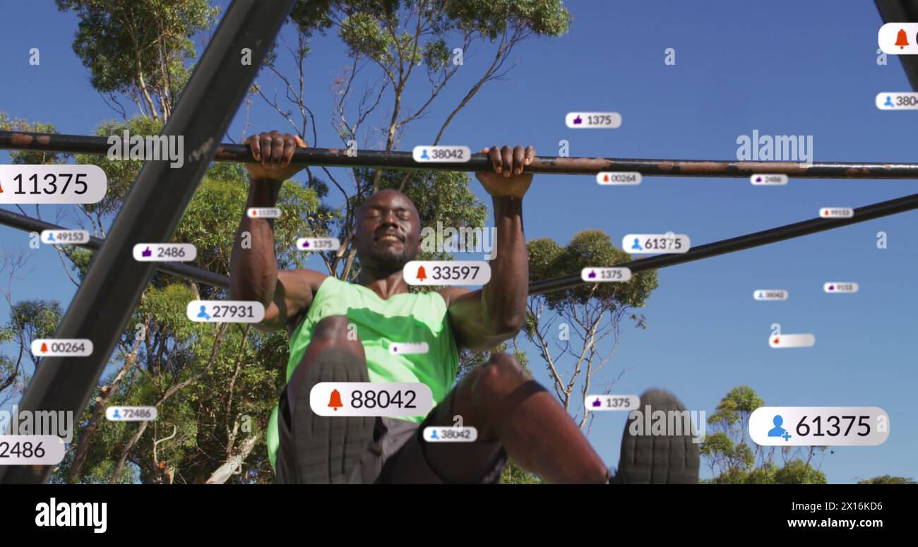 Immagine delle icone dei media sullo sportivo afroamericano Foto Stock