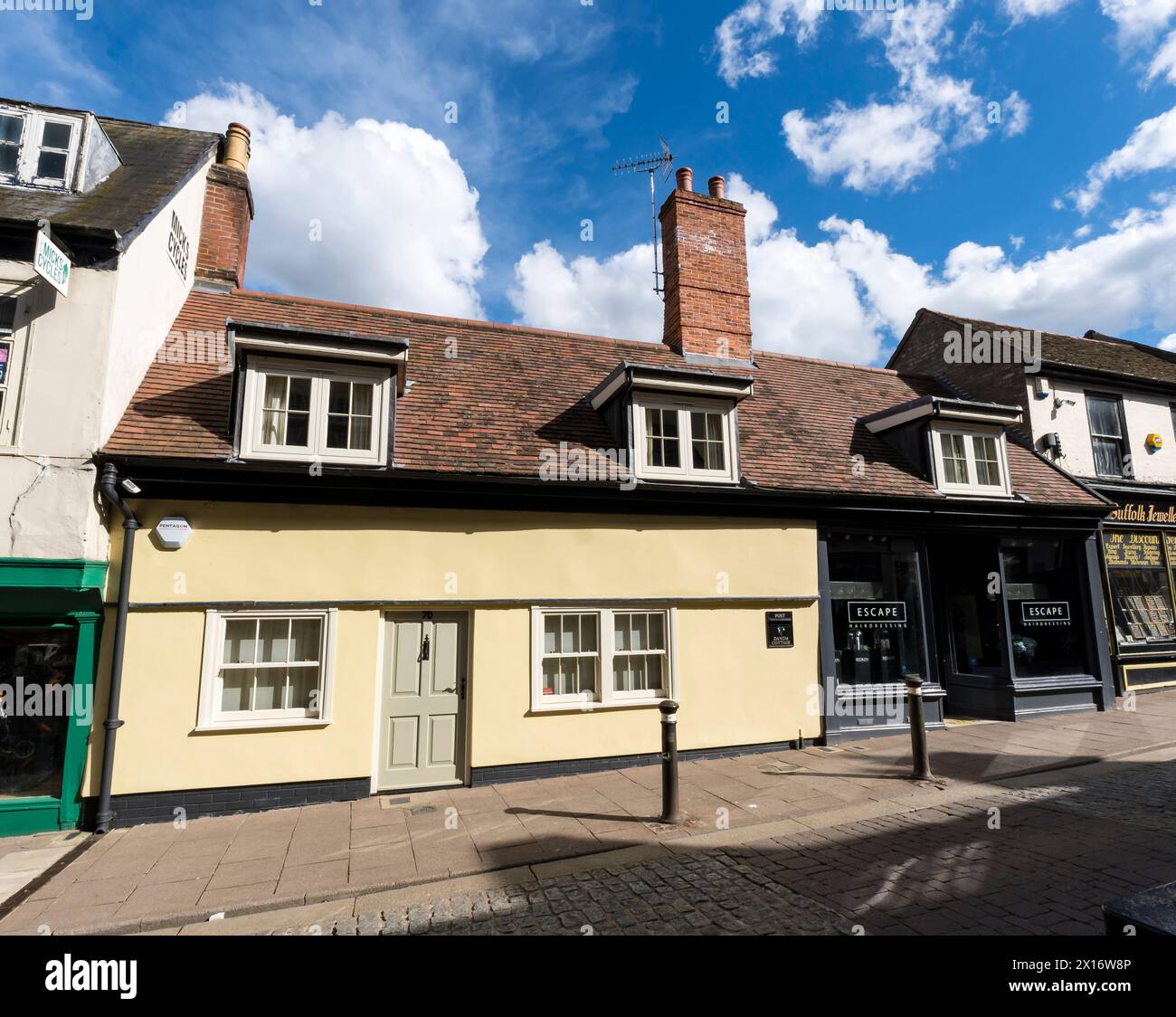 Danum Cottage, St John's Street, Bury St Edmunds, Suffolk, Inghilterra, REGNO UNITO Foto Stock