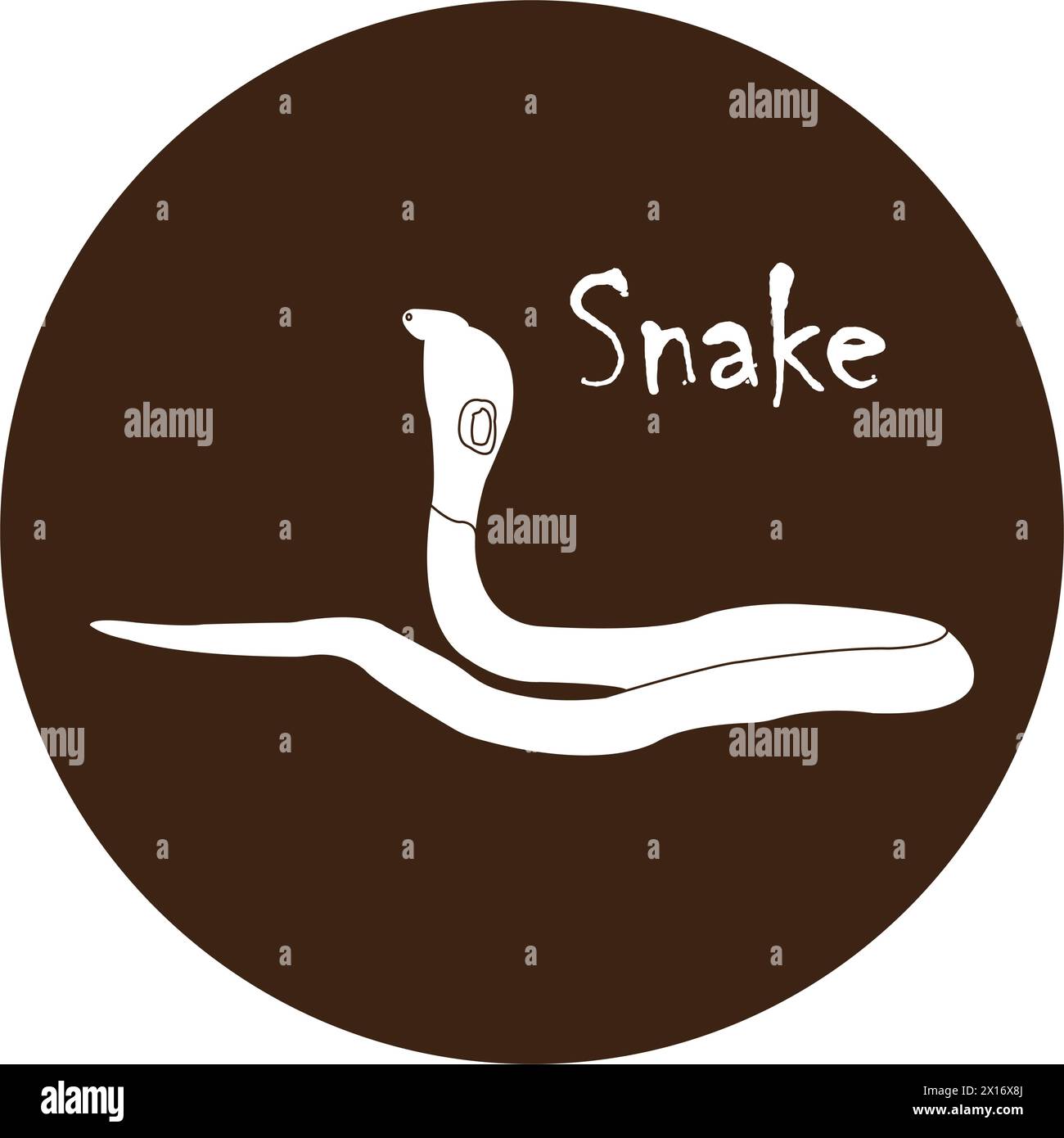 Illustrazione vettoriale dell'icona del serpente design semplice Illustrazione Vettoriale